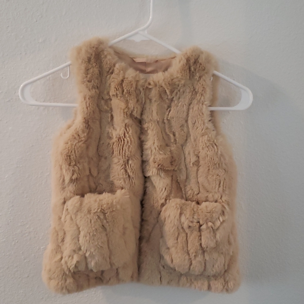 Zara Girls, faux fur vest, size 5